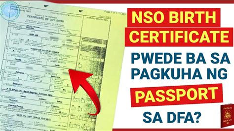 NSO BIRTH CERTIFICATE TINATANGGAP NGA BA SA DFA SA PAGKUHA NG PASSPORT