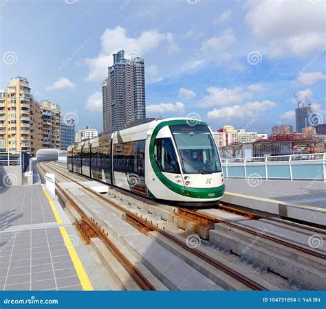 Train of the New Light Rail System Editorial Stock Image - Image of