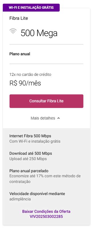 Tem Vivo Fibra No Meu Endereço - [FIBRA LITE 500MB - VIVO] - 12x $90/mês no cartão de crédito | hardMOB