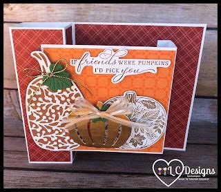 Stampin Up Pretty Detailed Pumpkins Top Fold Easel Card With Video