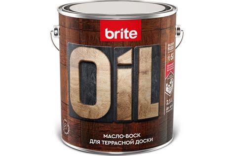 Масло-воск для террасной доски BRITE FLEXX белое, банка 2.5 л, 212474 ...