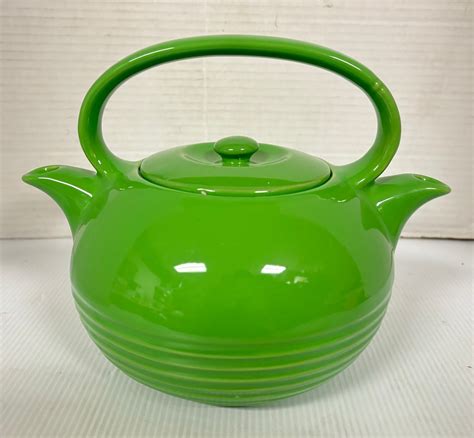 Adorable Twinspout Tea Master Emerald Green Teapot With Lid Patent