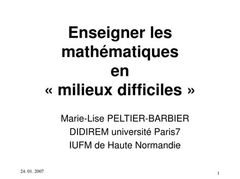 Ppt Enseigner Les Math Matiques En Milieux Difficiles Powerpoint