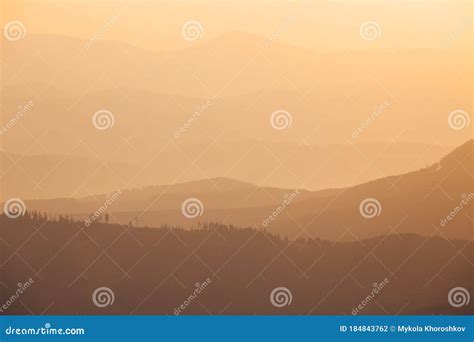 Mountain Silhouettes At Sunset Stock Photo Image Of View Panoramic