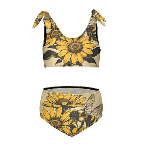 Bee Daisy Flower Girl S Piece Bikini Set Beach Sport Swimsuit Swimwear Y Cm Walmart