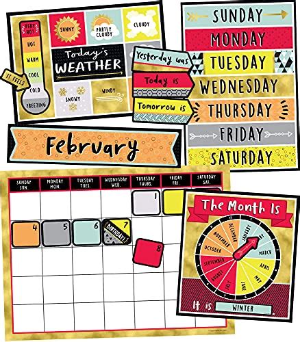 Carson Dellosa Celebrate Learning Calendar Bulletin Board Set Boho