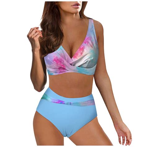 ZFWDUNSA Women S Bikini Split Print Sexy Hot Diamonds Gather Bikini