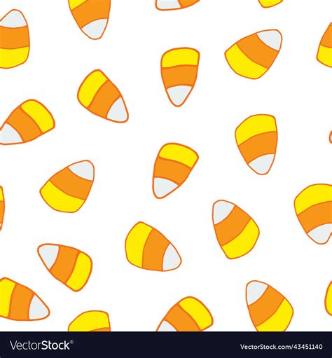 Candy corn seamless pattern background hand drawn Vector Image