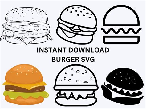 Burger Svg Burgers Bun Svg Hamburger Bundle Svg Png Jpeg