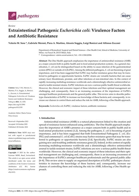 Pdf Extraintestinal Pathogenic Escherichia Coli Virulence Factors