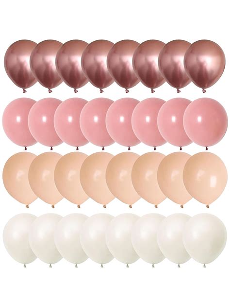 Dusty Pink Balloons 21pc Blush Pink Nude Balloons Set With Metallic Rose Gold Balloons For Girls
