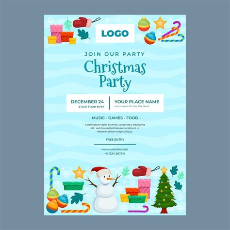 Free Vector Christmas Season Celebration Invitation Template