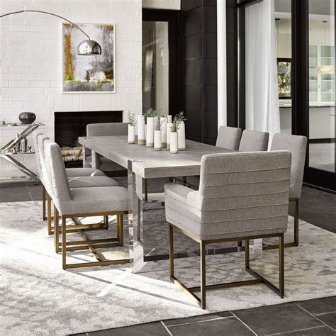 Modern Desmond Dining Room Set (Flint) W/ Cooper Quartz Chairs ...