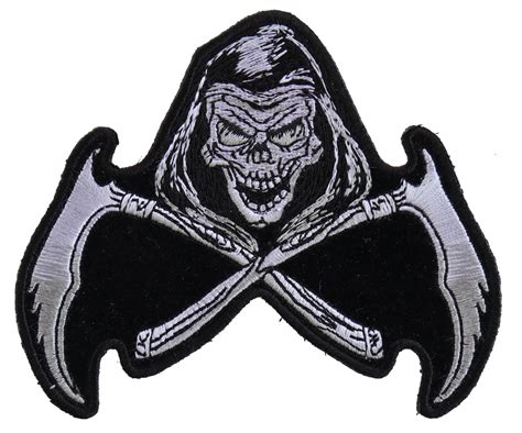 Reaper Skull Scythe Patch Biker Skull Patches By Ivamis Patches