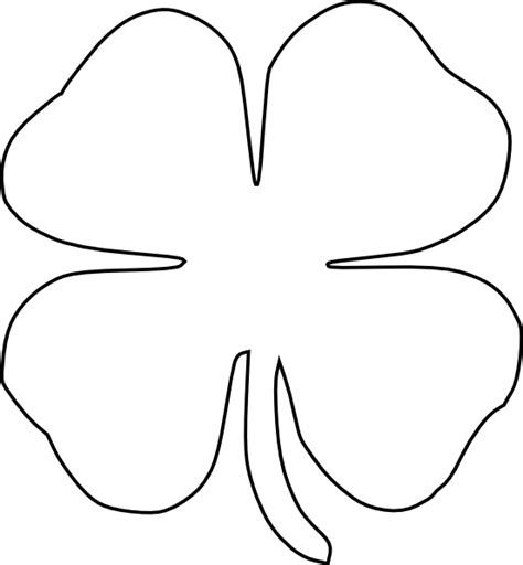 Printable Four Leaf Clover Outline