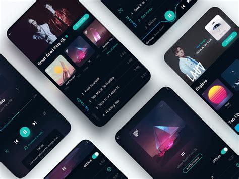 spotify app interface redesigned  sketch resource sketch elements