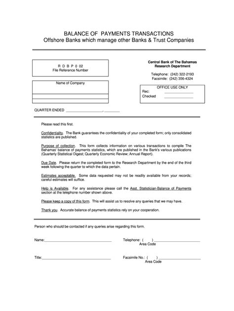 Fillable Online Bop Form For Offshore Banks Which Manage Fax Email