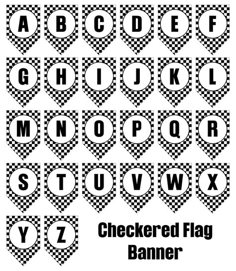 Free Printable Checkered Flag Banner - FREE Printable A-Z