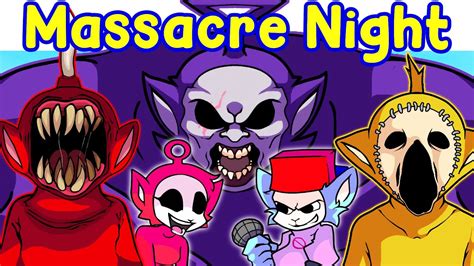 Friday Night Funkin Tinky Winky And Bf Tubby Funkin In The Massacre Night Fnf Horror