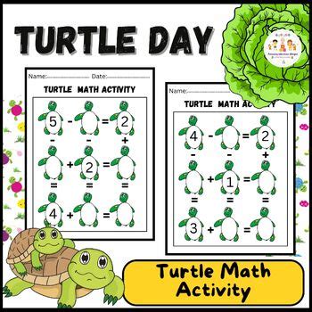 Turtle Math Activity / Turtle Day by Amazing Education Designs | TPT