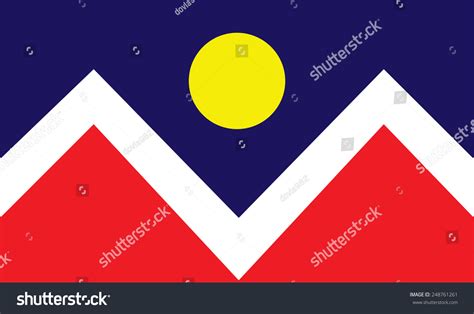 flag denver colorado accurate dimensions elements stock vector