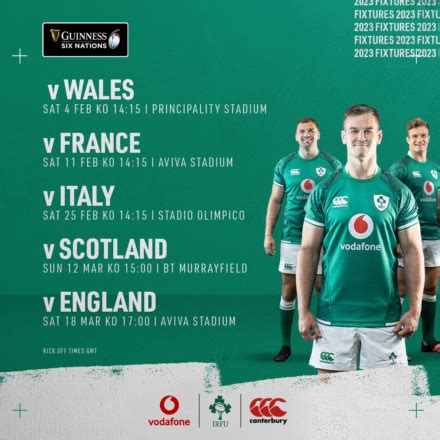 Irish Rugby | Ireland’s 2023 Guinness Six Nations Fixtures Confirmed