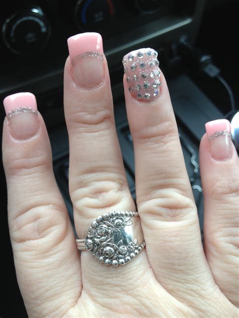 Nude Bling Nails Cute Nail Designs Bling Nails Wedding Nails How To Do Nails Cute Nails