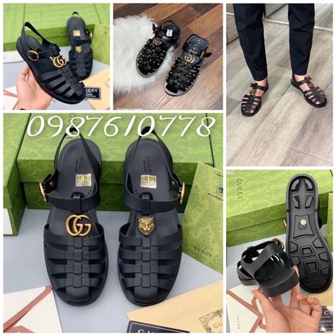 Mua Dép Rọ GC Dép Sandal Dọ Quai Da Đế Cao Su Đen hàng cao cấp cực hot hè SALE sốc chào
