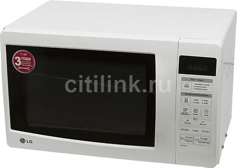 Характеристики Микроволновая печь LG MS2049F, 800Вт, 20л, белый (561949 ...
