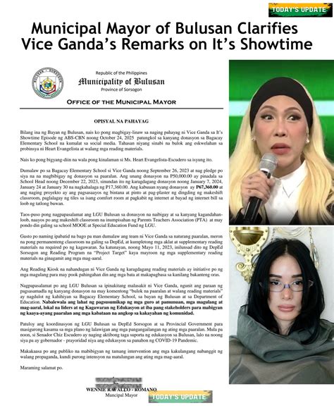 Today's Update - Municipal Mayor of Bulusan Clarifies Vice... | Facebook