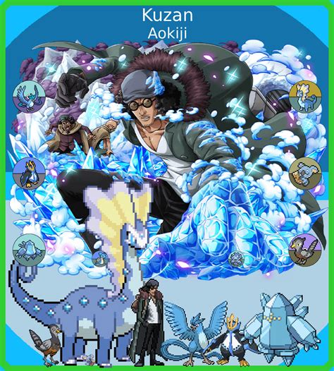 Kuzan (Aokiji), Pokemon x One Piece Team by LuxrayHeart on DeviantArt