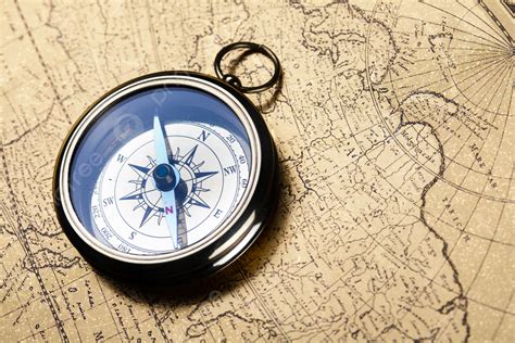 Vibrant Journey Theme With Vintage Map And Compass Photo Background And