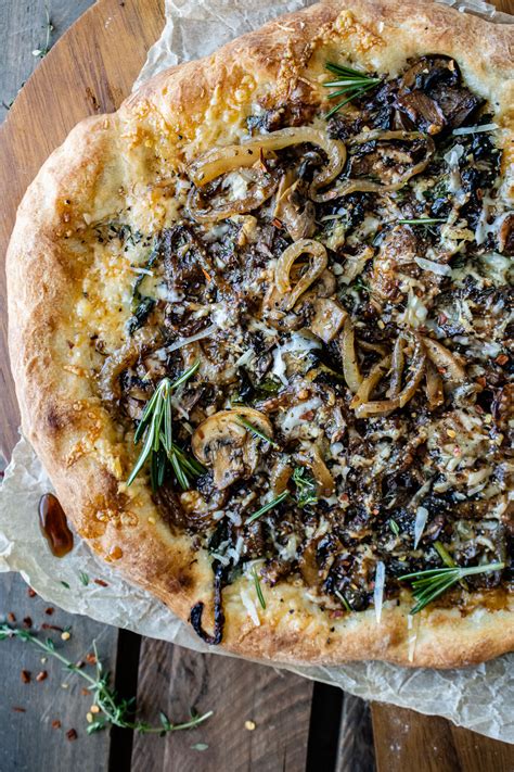 Caramelized Onion And Mushroom Pizza Inspired With A Twist