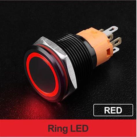 22mm Tri Color LED Momentary Ring Illuminated Aluminum Oxide Push