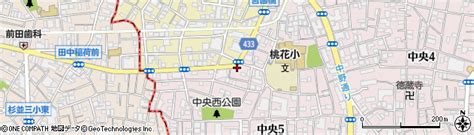 東京都中野区中央5丁目30 7の地図 住所一覧検索｜地図マピオン