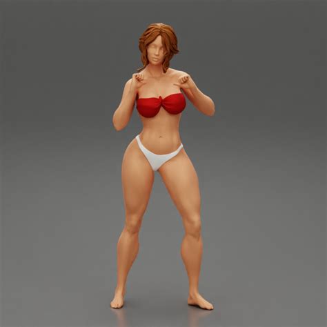 D Printable Attractive Sexy Woman In Bikini With Short Hair By DGeschaft Miniatures Figures