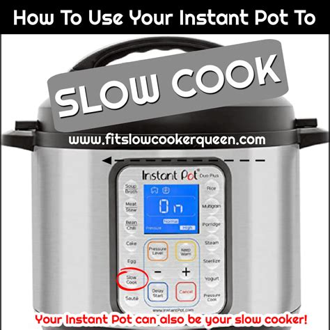 how to use slow cook on instant pot