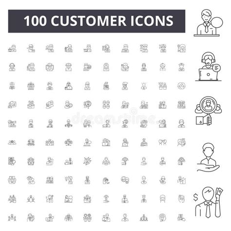 customer  icons signs vector set outline illustration concept