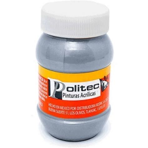 PINTURA ACRILICA POLITEC 100 ML FRASCO PLATA PZA