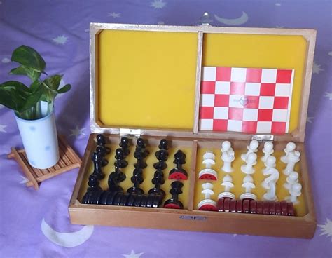 Chess and dama board, Hobbies & Toys, Toys & Games on Carousell