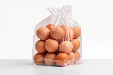 Premium Photo Serene Nest Bag Of Brown Eggs On White On A White Or