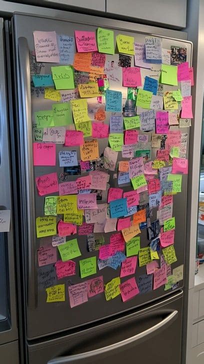 fridge covered notes image refrigerator notes colorful