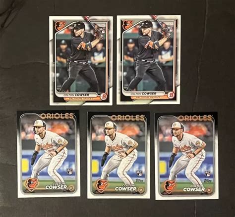 LOT COLTON COWSER Rookie 2024 Topps Series 1 Baltimore Orioles 5 RC