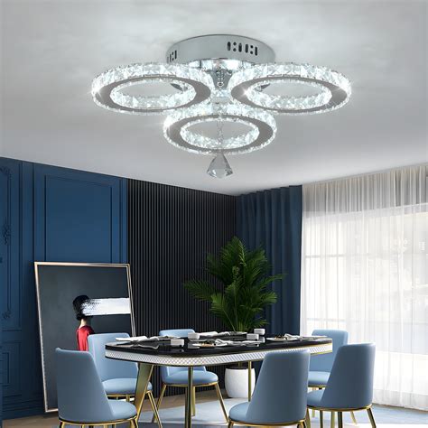 Plafonnier Led En Cristal Moderne W K Diamond Lustres En Cristal