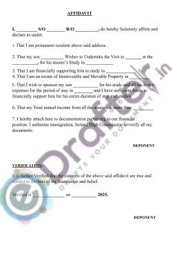 student visa affidavit edrafter