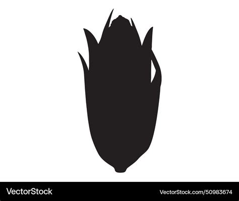 Corn silhouette art white background Royalty Free Vector