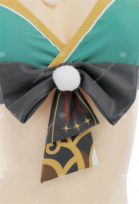 Genshin Impact Ms Hina Bikini Set Two Piece Bathing Suit With Cover Up And Choker Swimwear