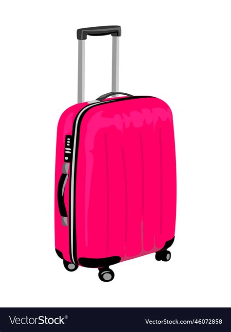 Travel small pink suitcase bag luggage baggage Vector Image