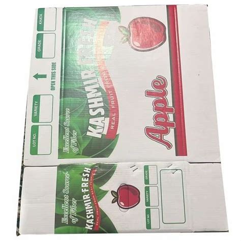 Single Wall Ply Light Weight Kg Fresh Kashmir Apple Packaging Box