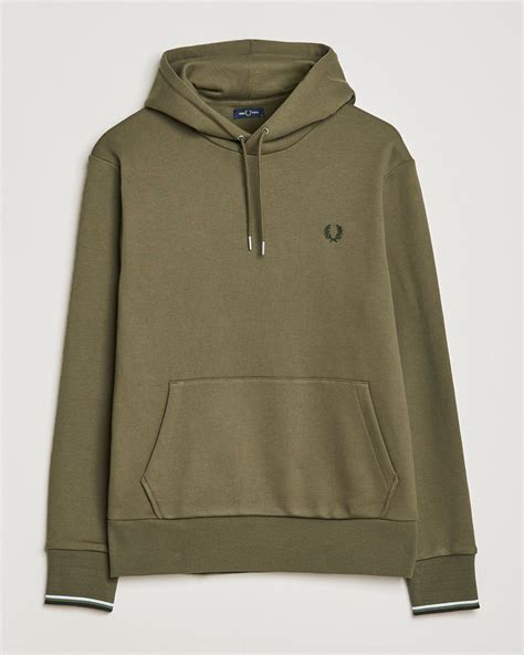 Fred Perry Tipped Hooded Sweatshirt Unifrom Green Hos Careofcarlno